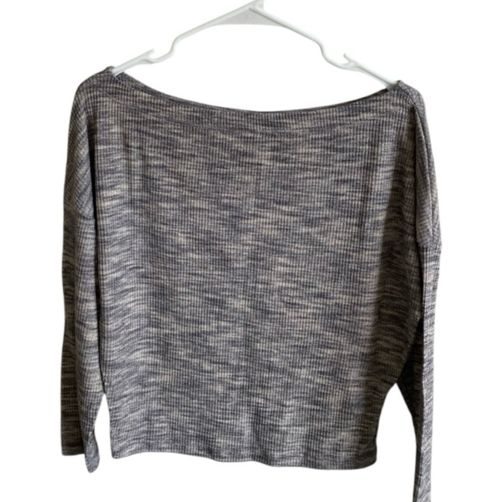 Express One Eleven Gray Boat Neck Crop Top size Small